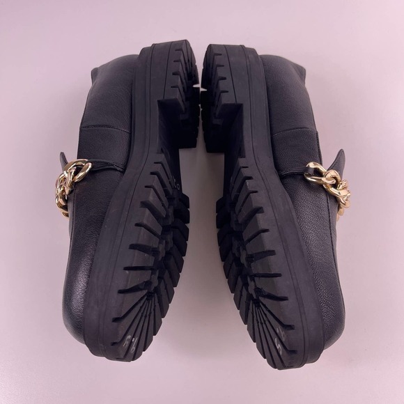 Jessica Simpson Disila Slip-On Leather Chunky Loafer Gold Chain Lug Women's 9.5 - Picture 7 of 10